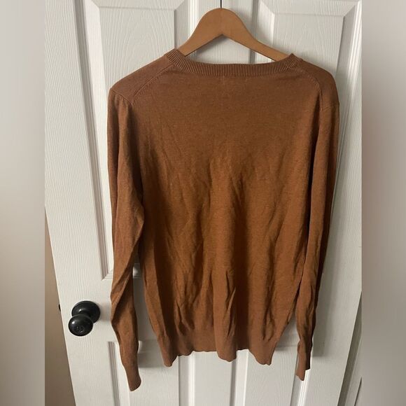 🆕 George Men's V-Neck Longsleeve Sweater - Size Small (34-36) fall brown - Picture 2 of 6